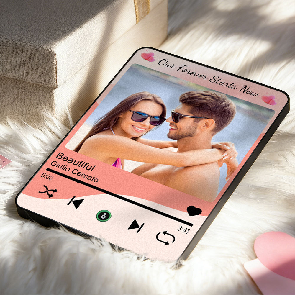 Personalizowana tablica muzyczna z zdjęciem na prezent dla ukochanej na Walentynki