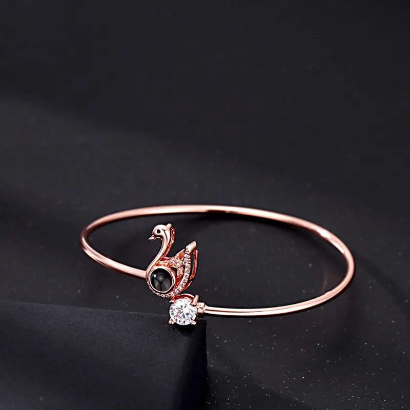 Custom Projection Bracelet Personalized Photo Bracelet Heart Jewelry Gift for Her