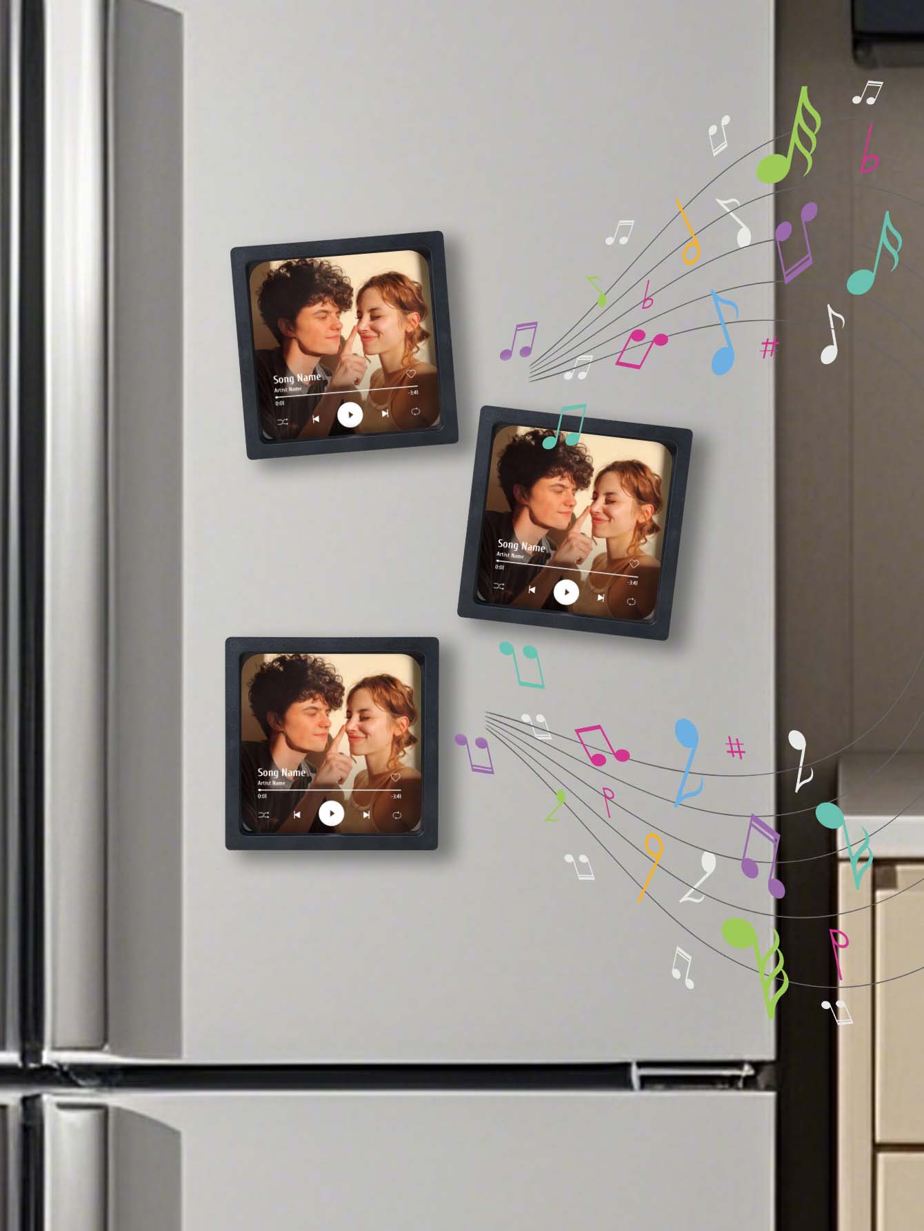 Customizable Photo Music Fridge Magnet for Personalized Gifts
