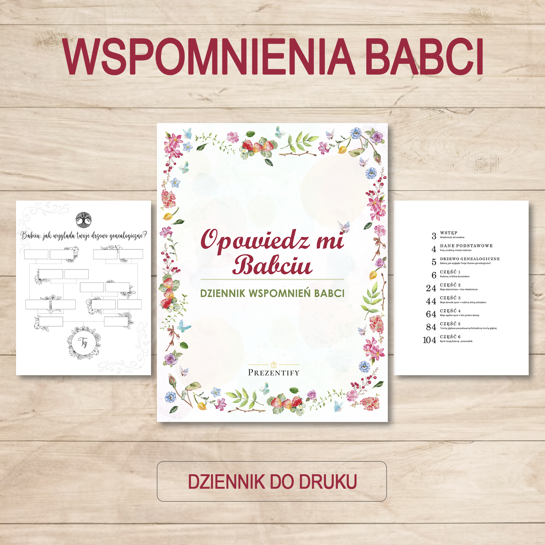 Dziennik wspomnień babci do wydrukowania