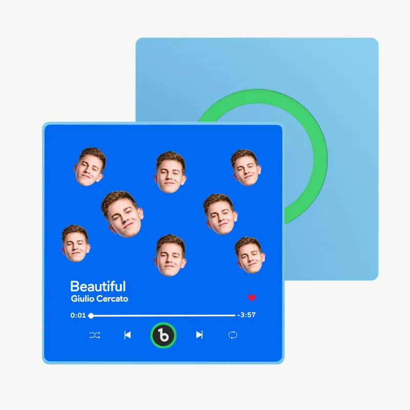 FridgeBeats Framed Custom Music Fridge Magnet Custom Face Colorful Album Fridge Magnet Music Wall Photo Sticker Gift for Couple