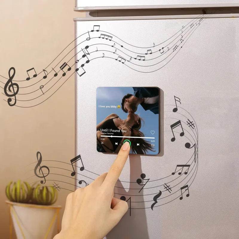 Personalizowany magnes z muzyką i zdjęciem