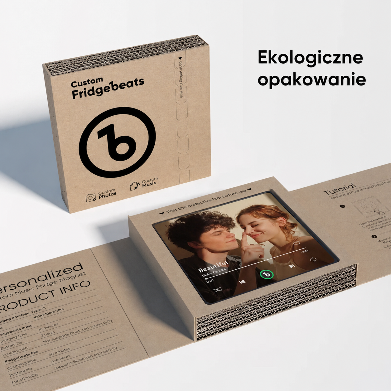 Personalizowany magnes z muzyką i zdjęciem