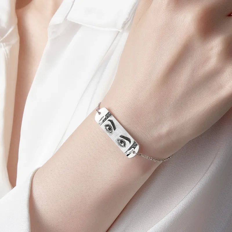 Custom Photo Bracelet Eyes Bracelet Bar Bracelet Gifts for Her