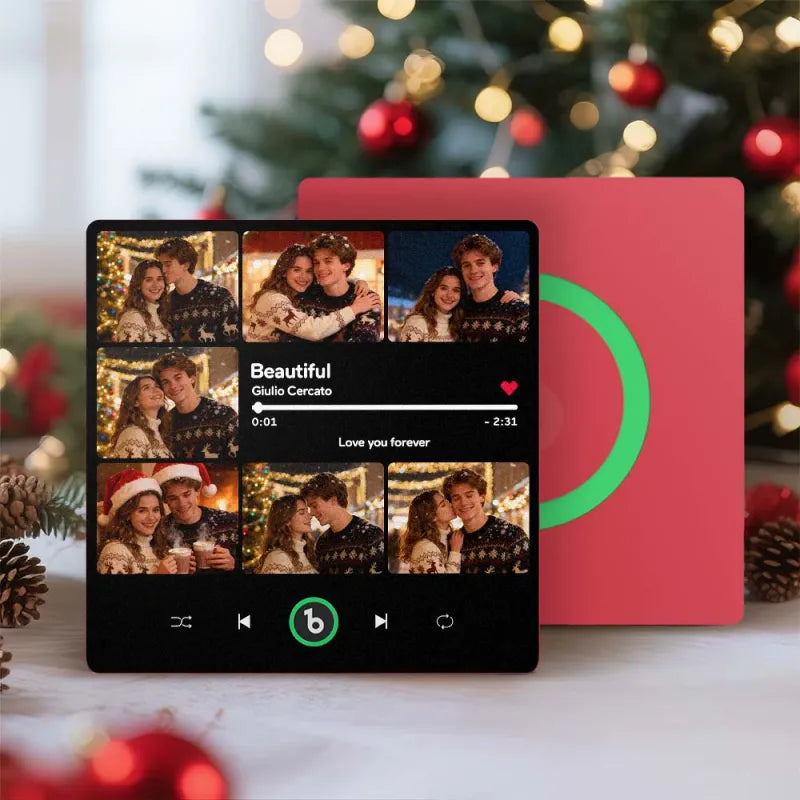 FridgeBeats Frameless 4.0 Custom 7 Photos Music Fridge Magnet FridgeBeats Pro Supports Bluetooth Connectivity Christmas Gifts