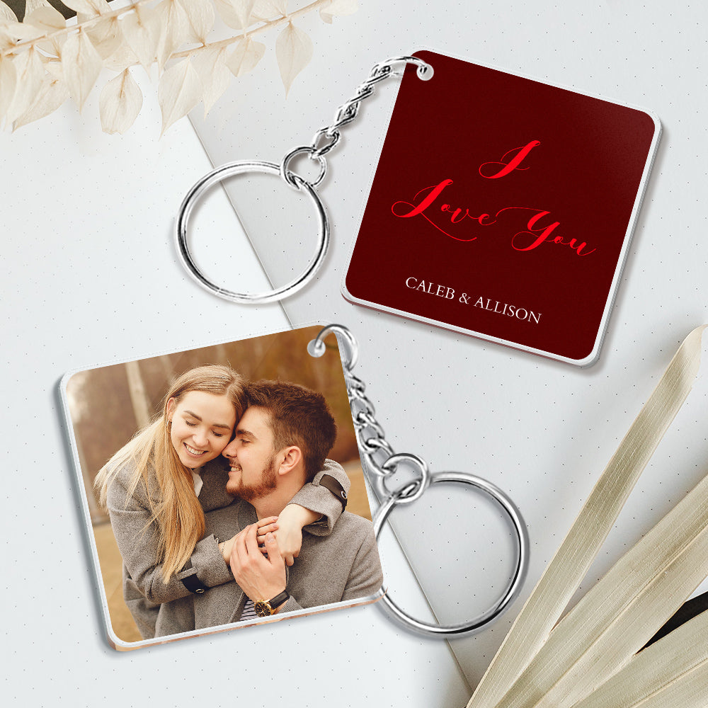 Personalizowany brelok ze zdjęciem i własnym tekstem dwustronny – 5 kolorów
