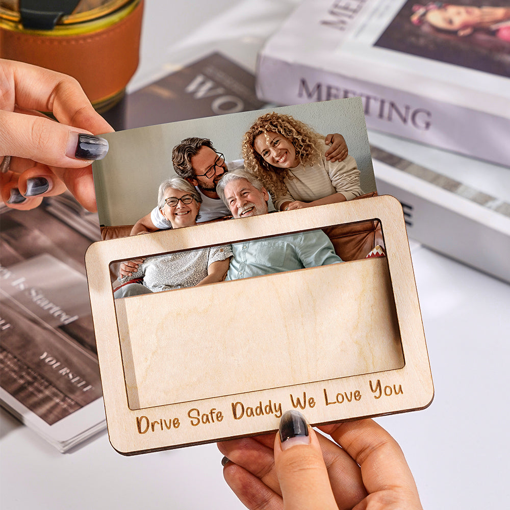 Personalizowana ramka na zdjęcie z klipsem do osłony przeciwsłonecznej