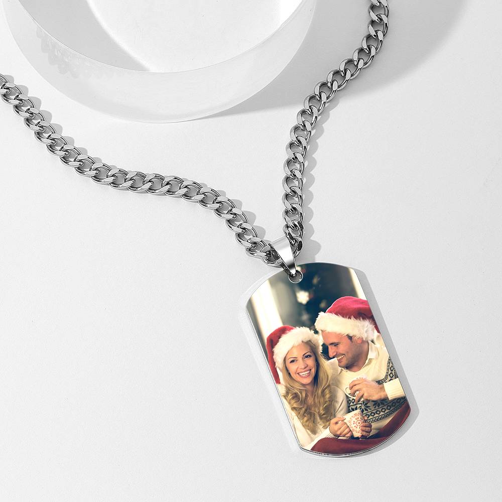 Naszyjnik Wojskowy Dog Tags ze Zdjęciem dla Mężczyzn