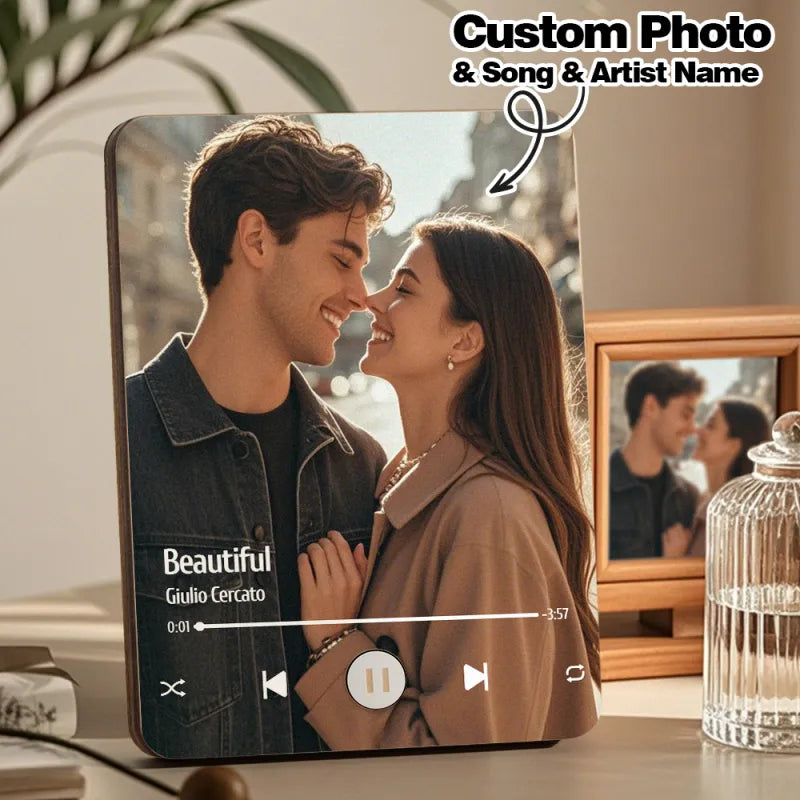 Personalizowana ramka na zdjęcia z muzyką, prezent na rocznicę ślubu