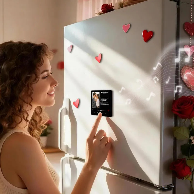 Personalizowany magnes na lodówkę z tekstem piosenki dla pary na Walentynki