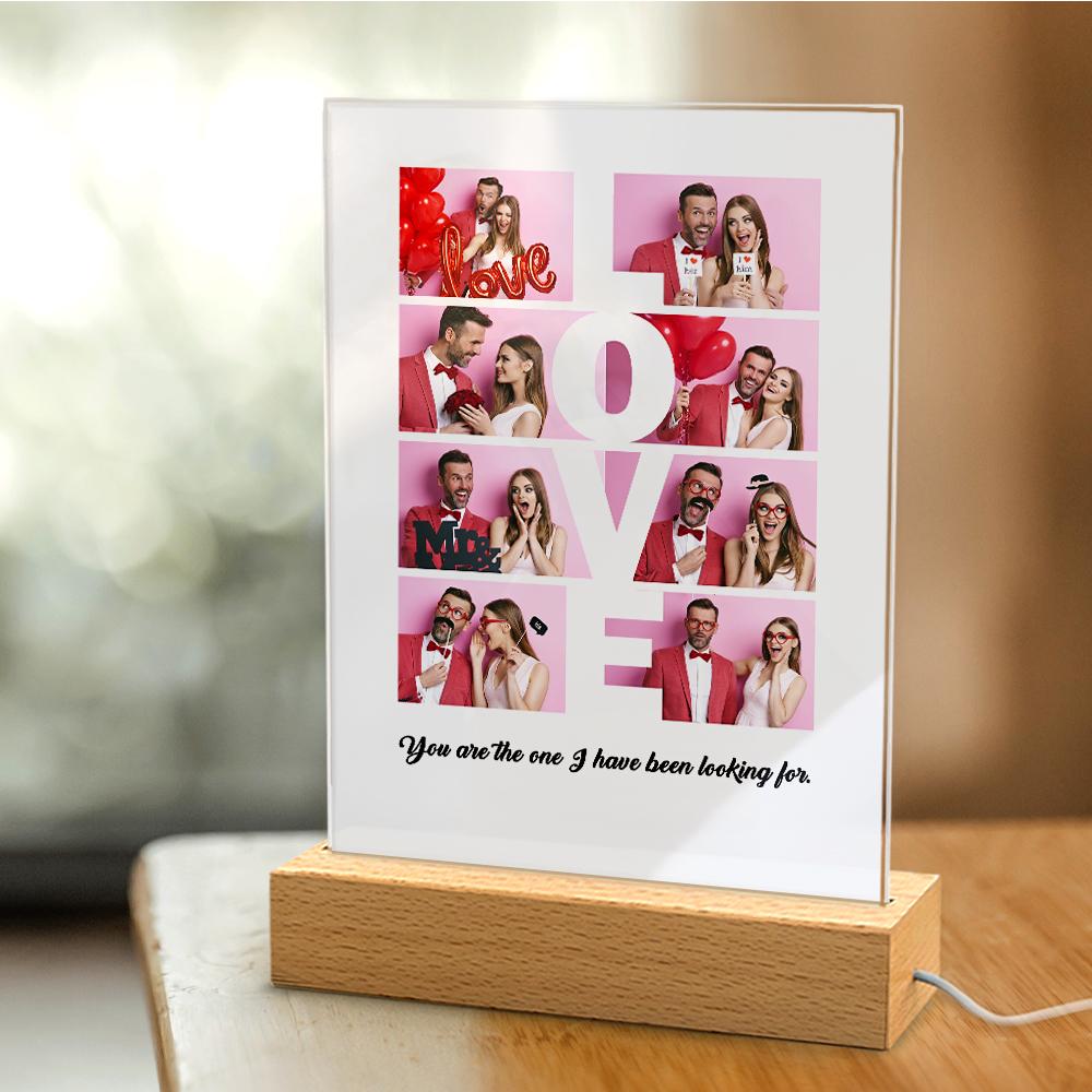 Personalizowana lampa z 8 zdjęciami, romantyczny prezent do domu na rocznicę