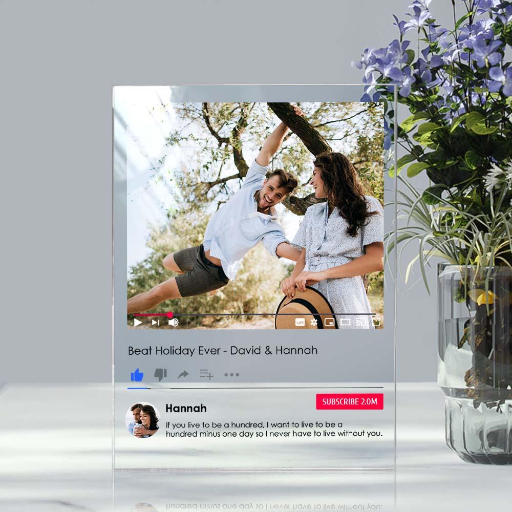 Personalizowana akrylowa statuetka z zdjęciem na prezent dla pary