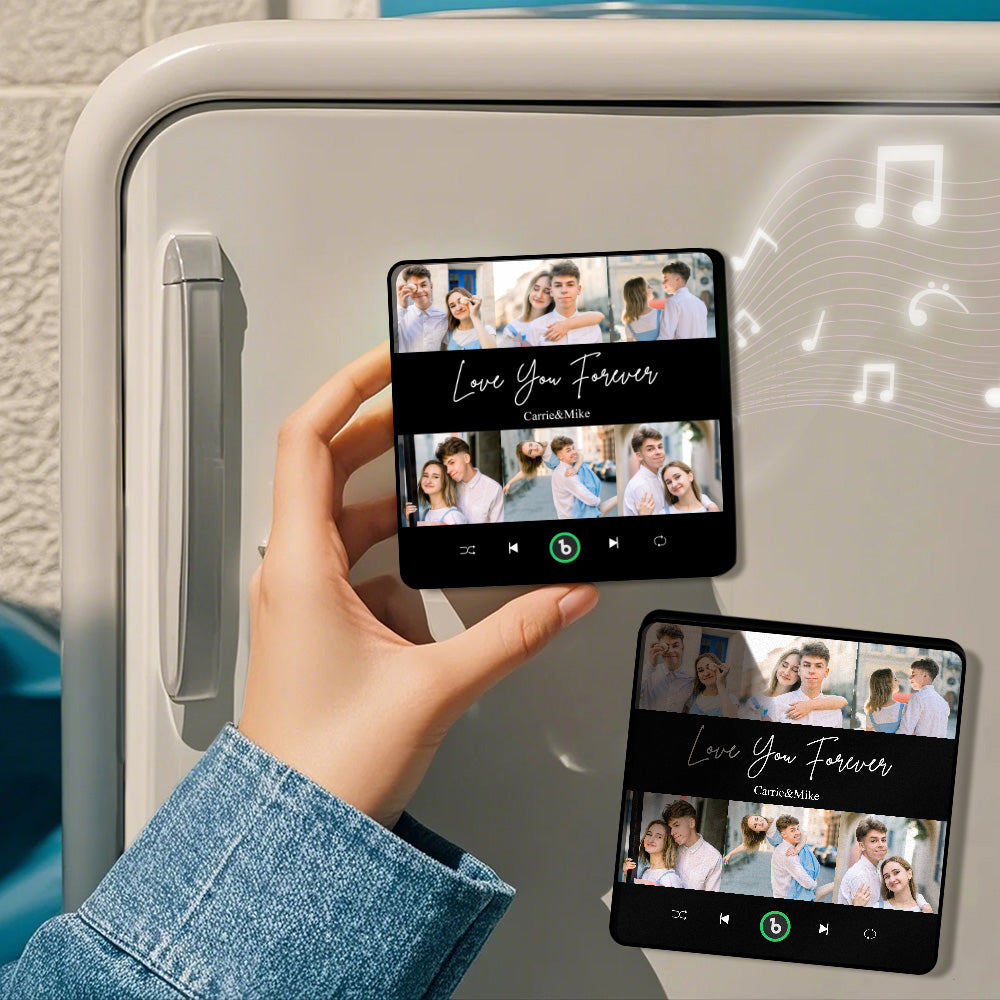 FridgeBeats Framed Custom Photos Text Music Fridge Magnet Special for Valentine's Day New 4.0 Upgrade Colorful Frame Album Sticker