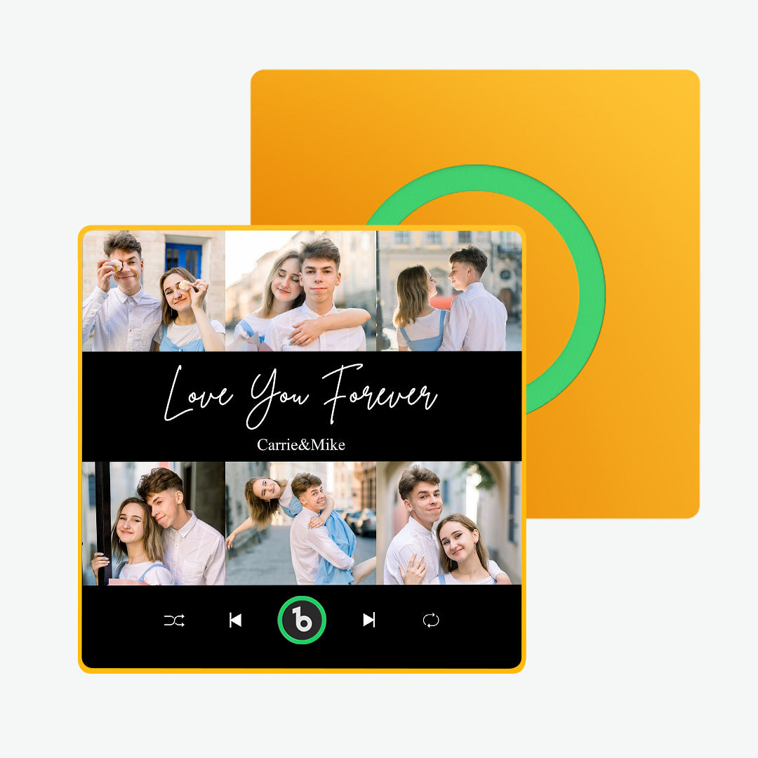 FridgeBeats Framed Custom Photos Text Music Fridge Magnet Special for Valentine's Day New 4.0 Upgrade Colorful Frame Album Sticker