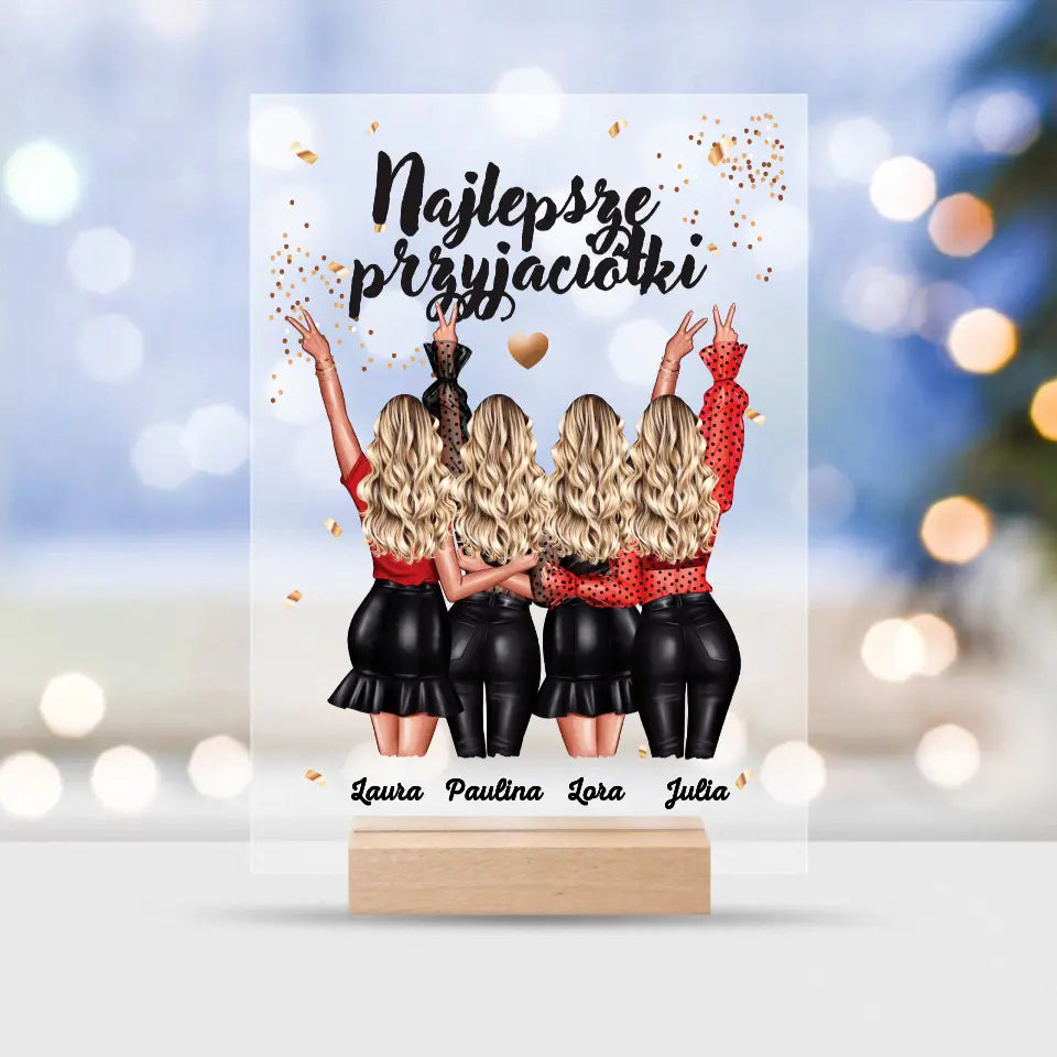 Pocztówka akrylowa z napisem "Najlepsze przyjaciółki"