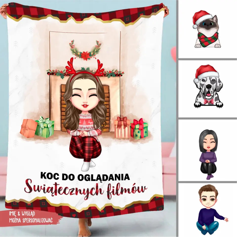Koc do oglądania świątecznych filmów