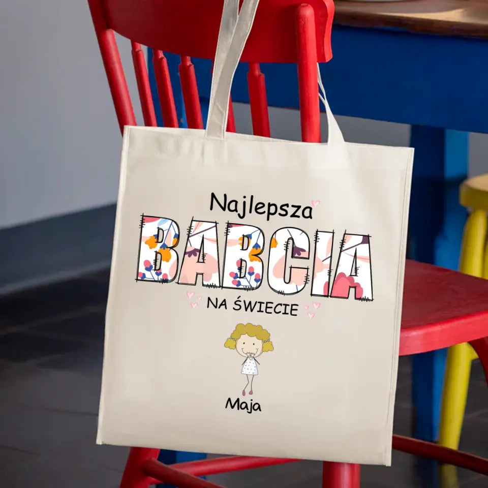 Najlepsza babcia na świecie z imionami dzieci