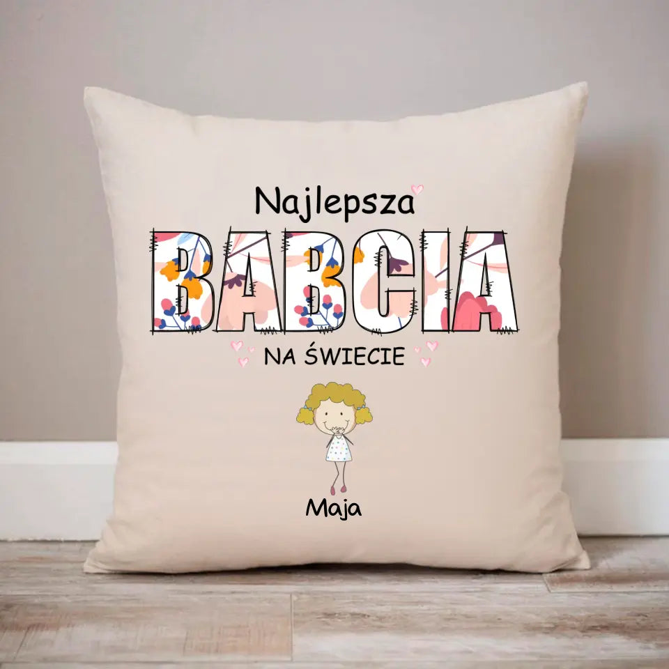 Najlepsza babcia na świecie z imionami dzieci