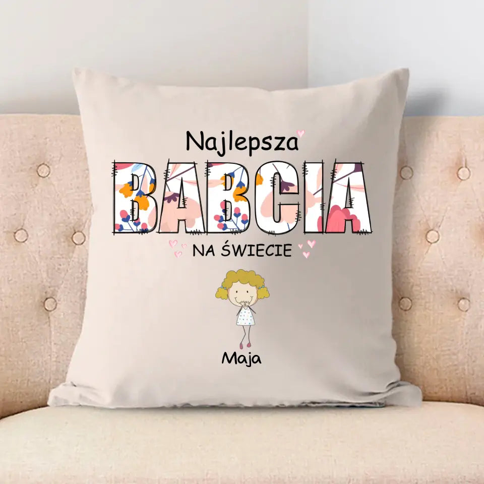 Najlepsza babcia na świecie z imionami dzieci