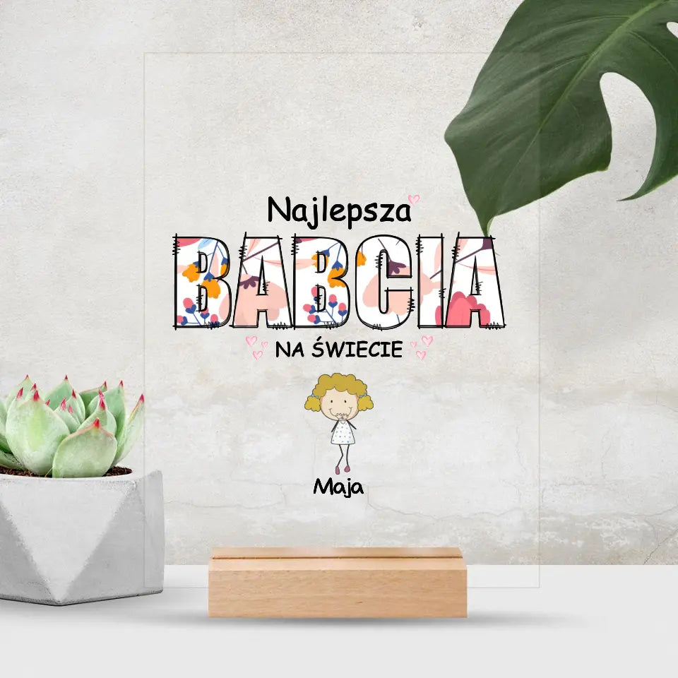 Najlepsza babcia na świecie z imionami dzieci