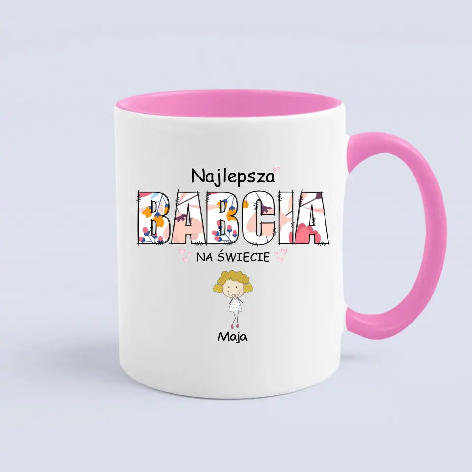 Najlepsza babcia na świecie z imionami dzieci