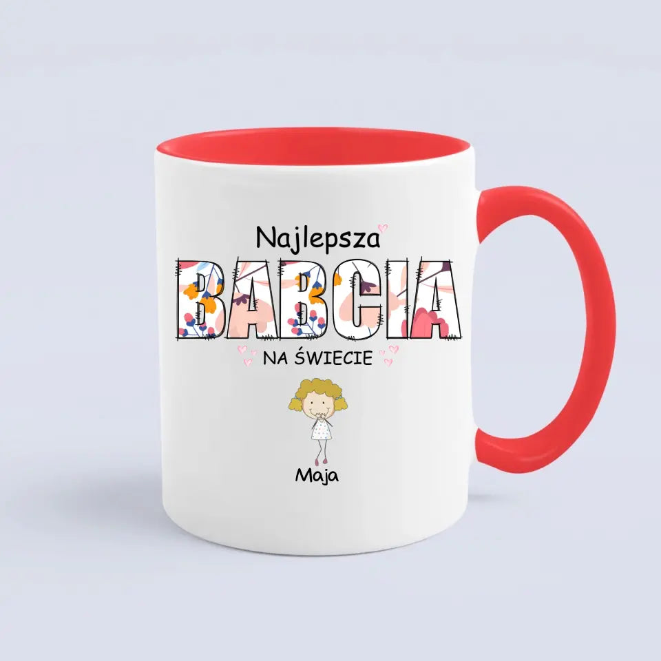 Najlepsza babcia na świecie z imionami dzieci