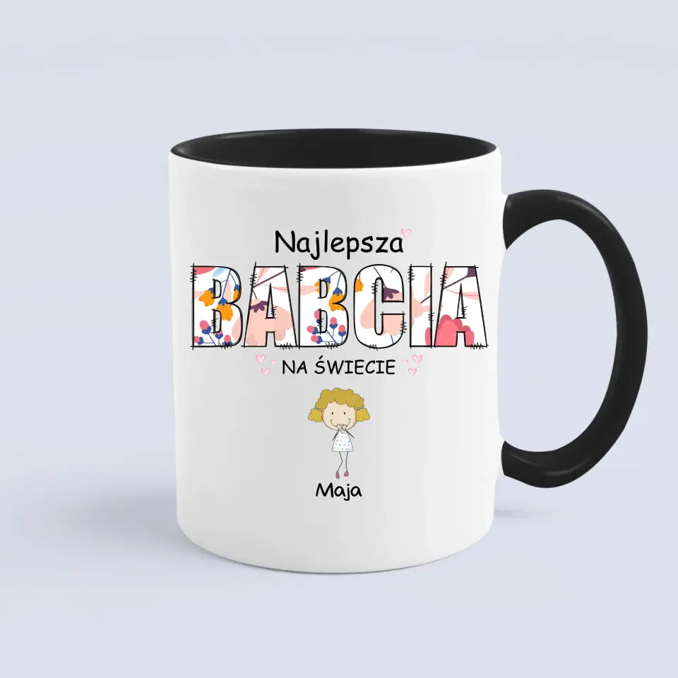 Najlepsza babcia na świecie z imionami dzieci