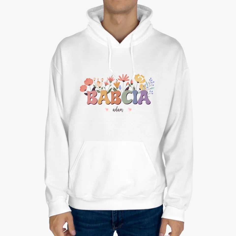 Dla babci - Babcia z kwiatami