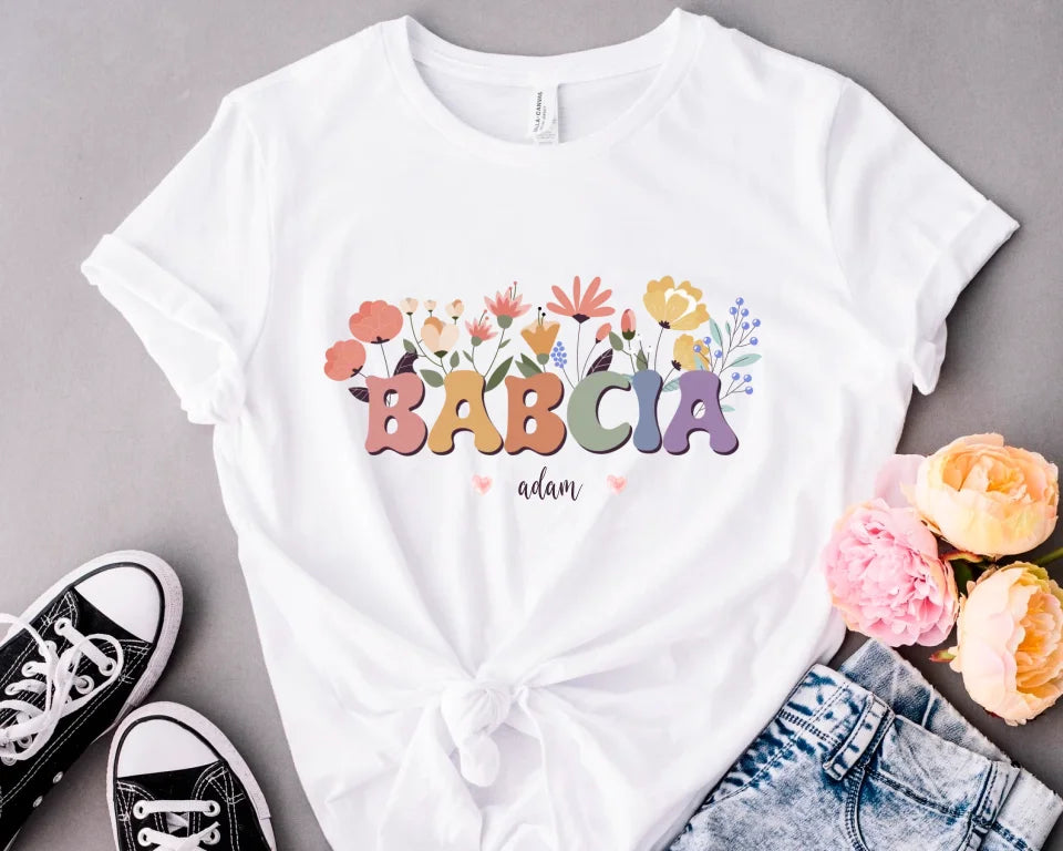 Present - Babcia z kwiatami