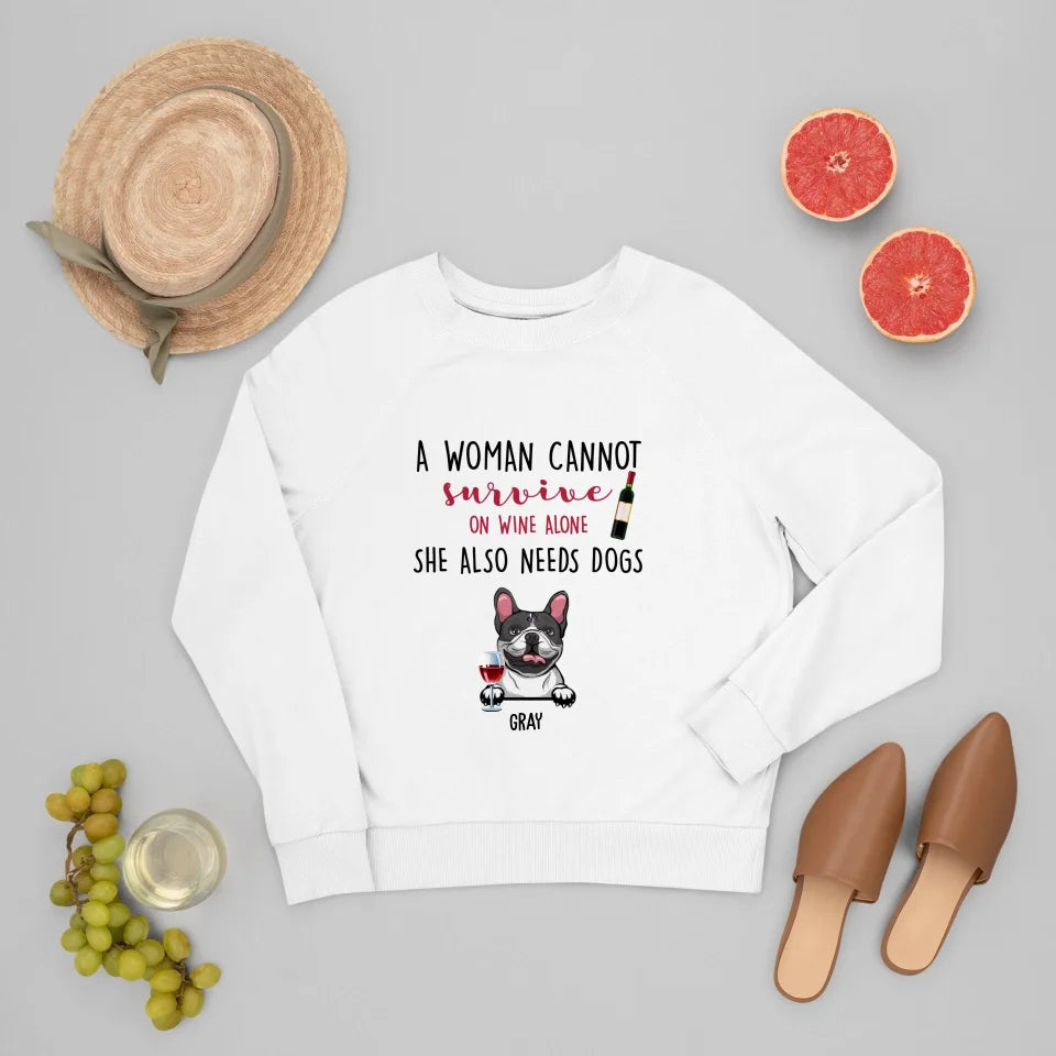 Bluza Unisex - No wine without dogs
