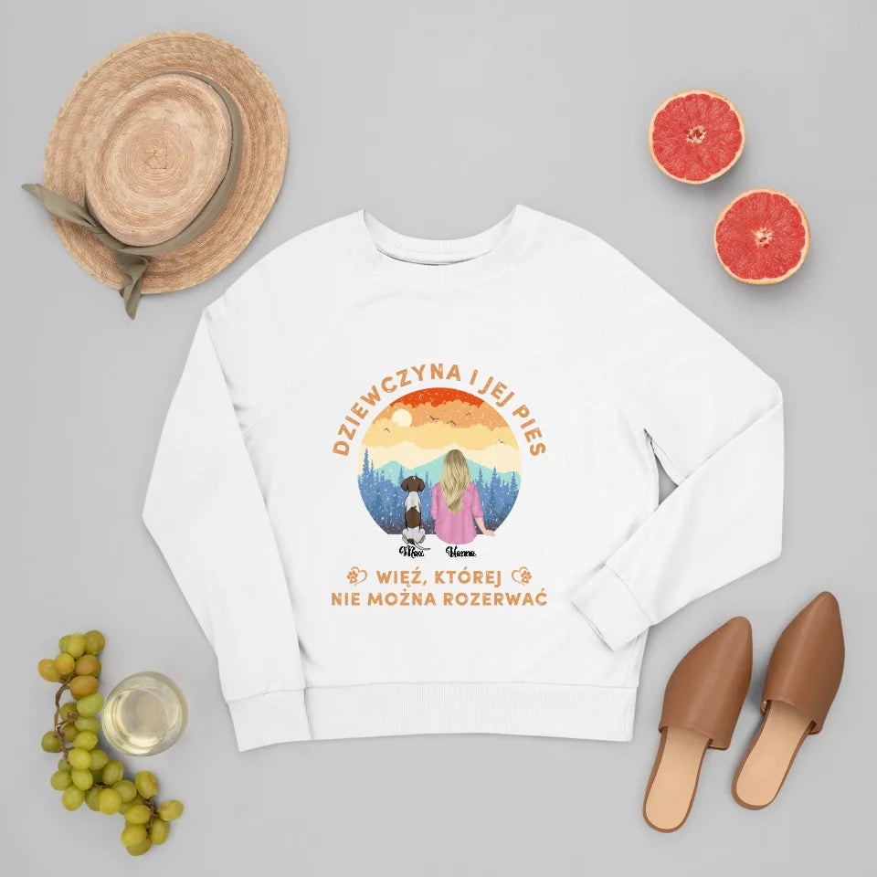 Bluza Unisex - Dziewczyna i jej pies. Więź, której nie można rozerwać