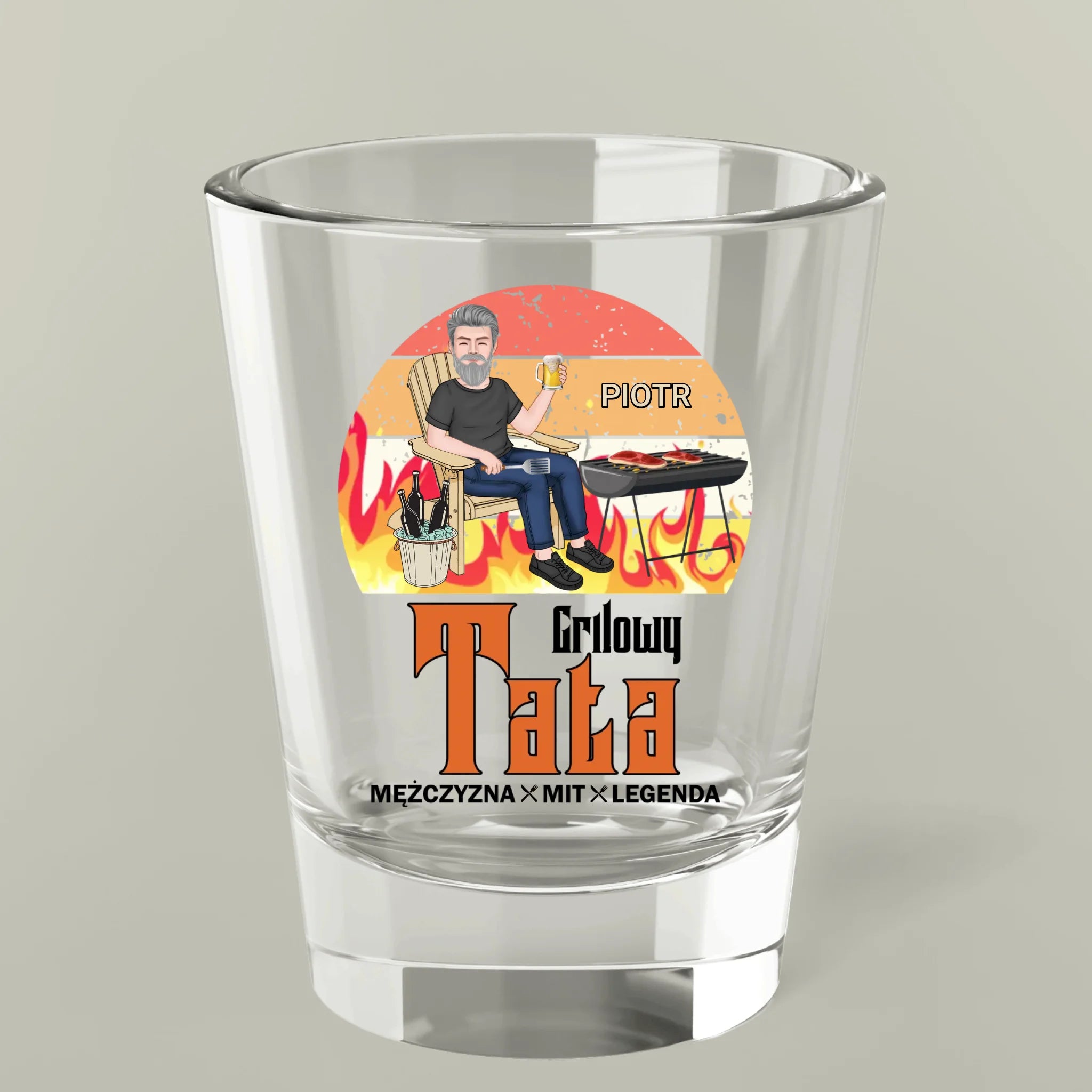 Szklanka - Grilowy Tata. Mężczyzna. Mit. Legenda