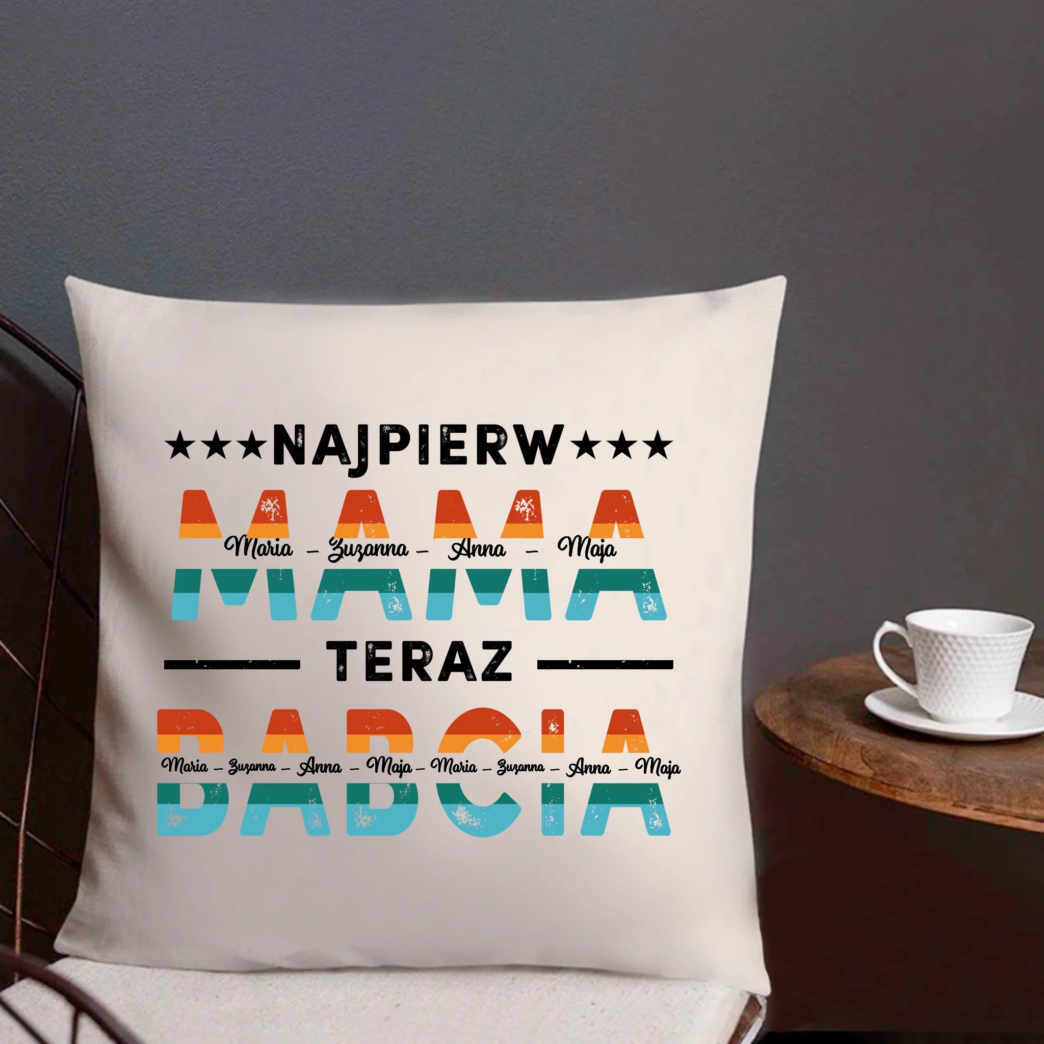 Szkło kwadratowe - Prezent Najpierw Mama, Teraz Babcia