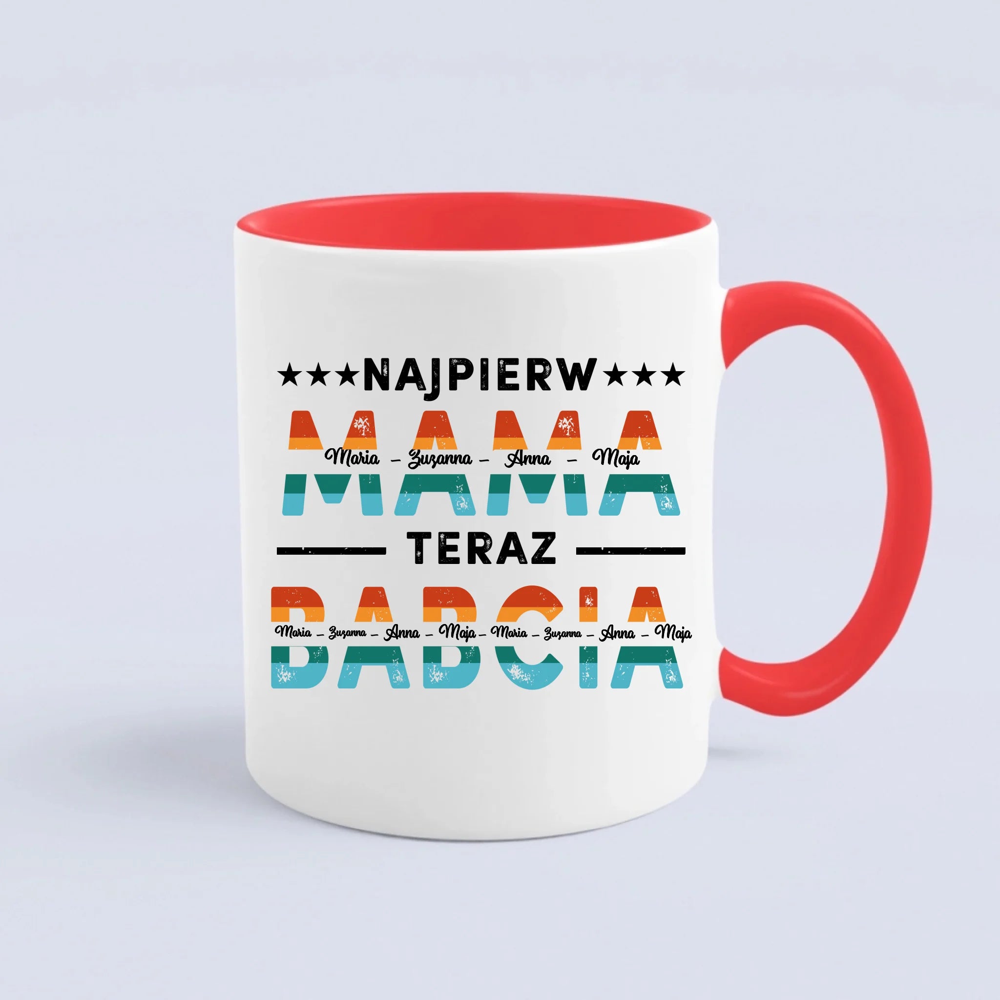 Szkło kwadratowe - Prezent Najpierw Mama, Teraz Babcia