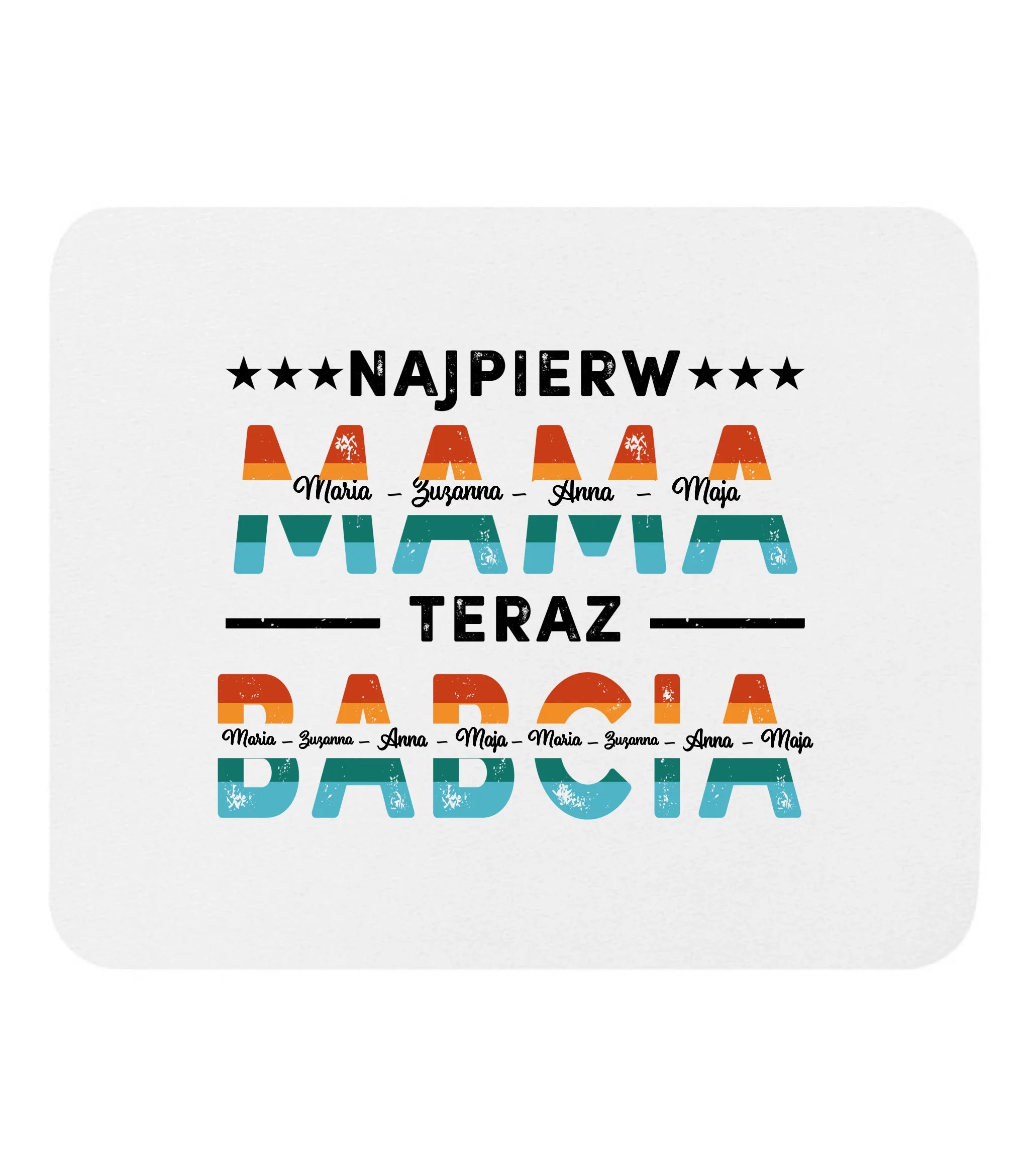 Szkło kwadratowe - Prezent Najpierw Mama, Teraz Babcia