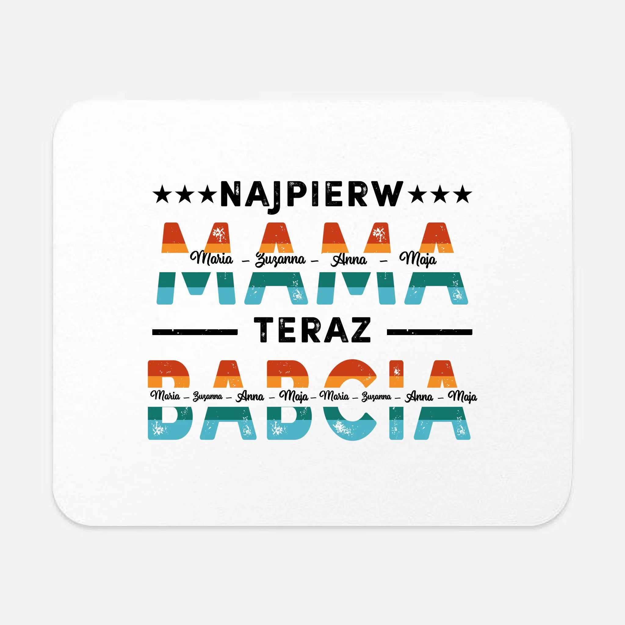 Szkło kwadratowe - Prezent Najpierw Mama, Teraz Babcia