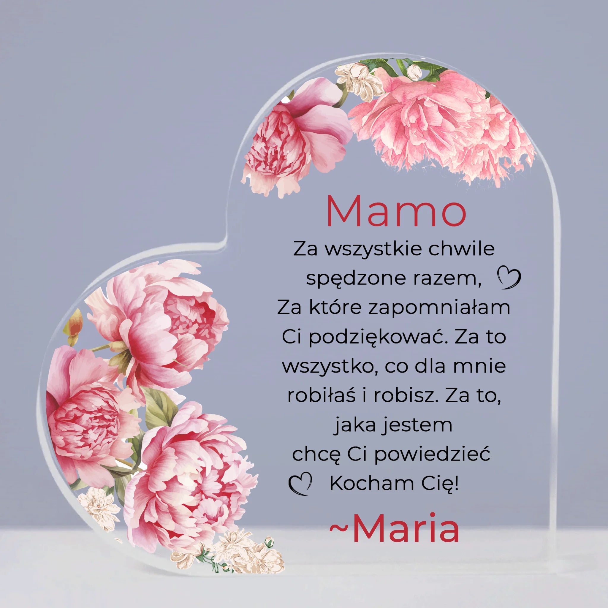 Dla niej - Mamo, za wszystkie chwile spędzone razem, za które zapomniałam Ci podziękować