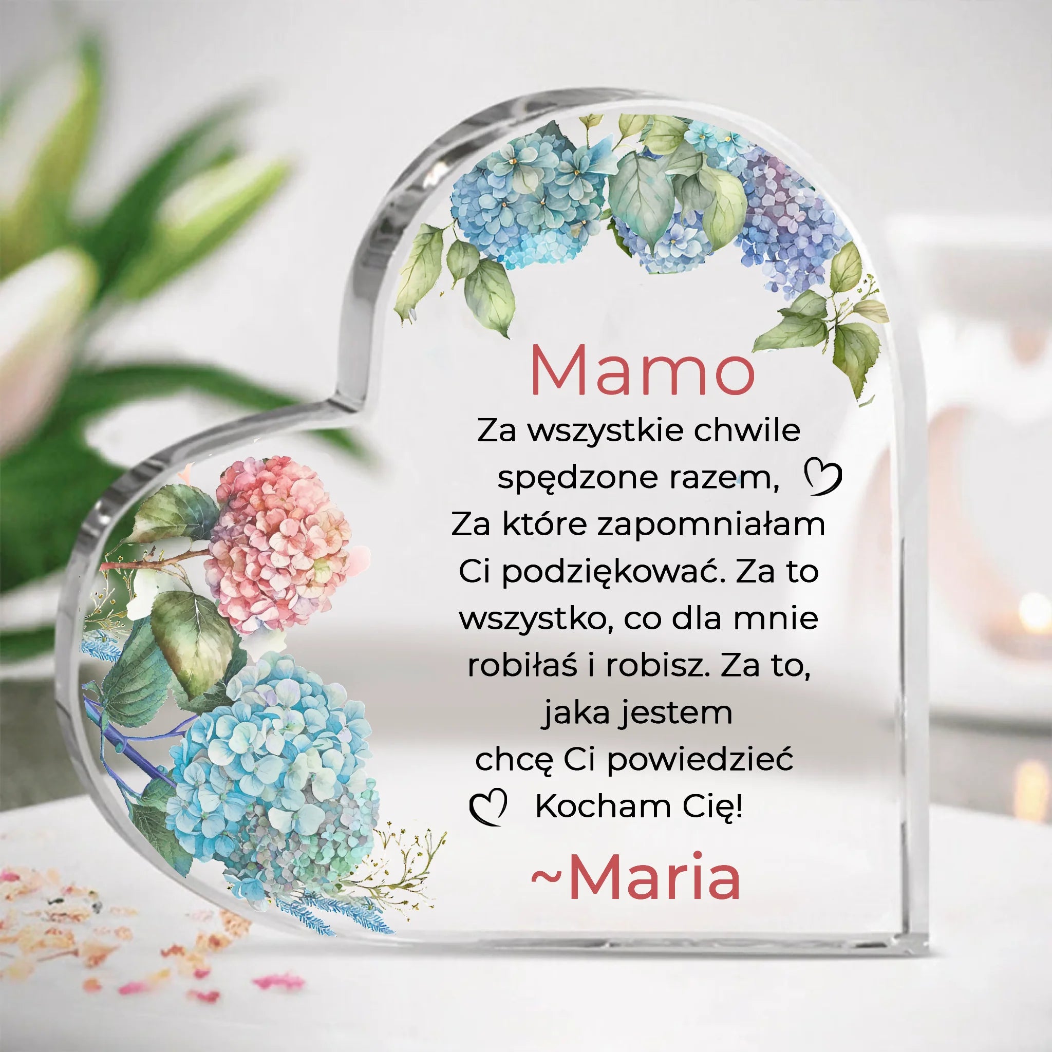 Prezent - Mamo, za wszystkie chwile spędzone razem, za które zapomniałam Ci podziękować