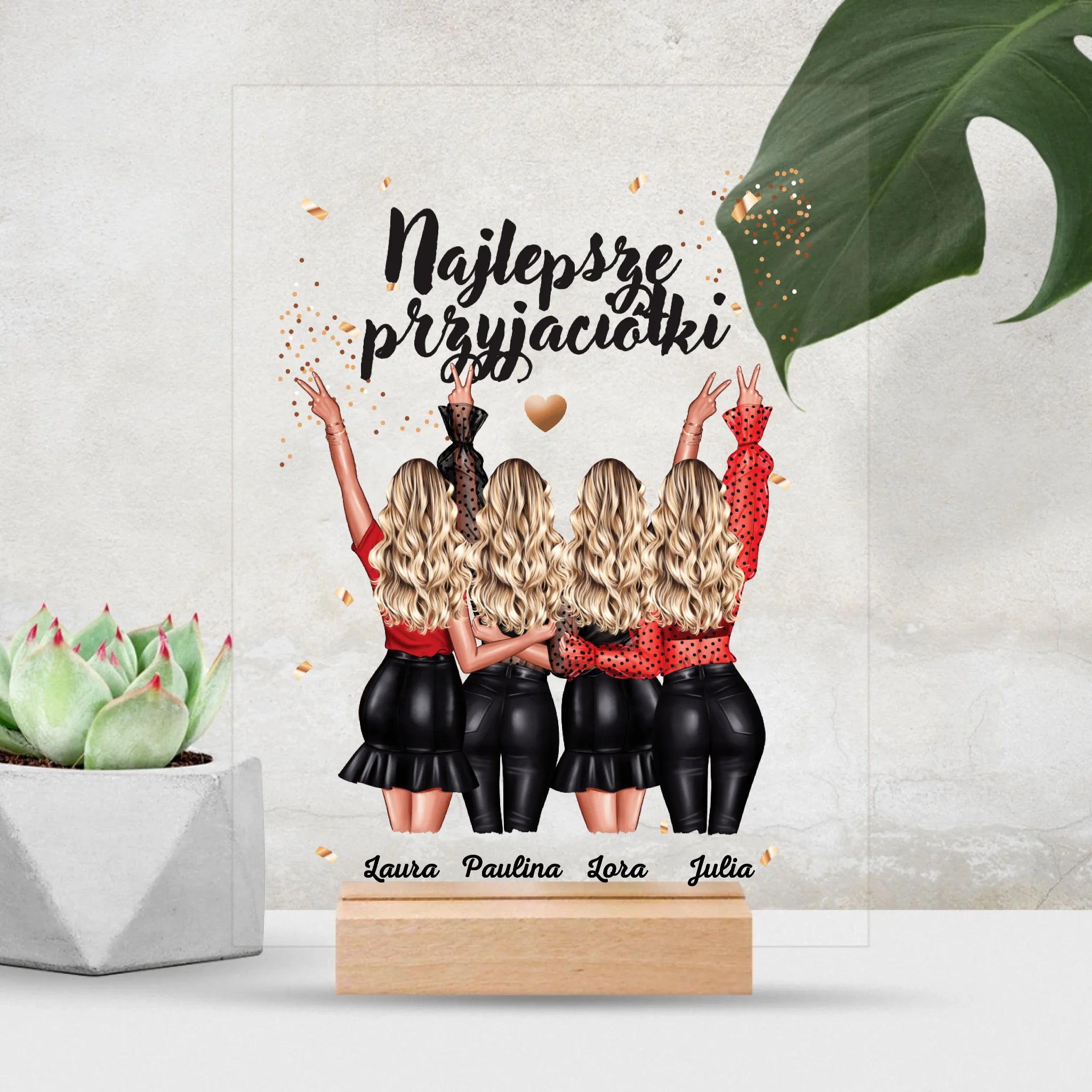 Pocztówka akrylowa z napisem "Najlepsze przyjaciółki"