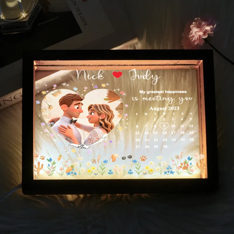 Personalizowana ramka LED ze zdjęciem na Walentynki dla ukochanej osoby