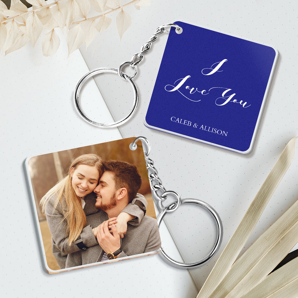 Personalizowany brelok ze zdjęciem i własnym tekstem dwustronny – 5 kolorów
