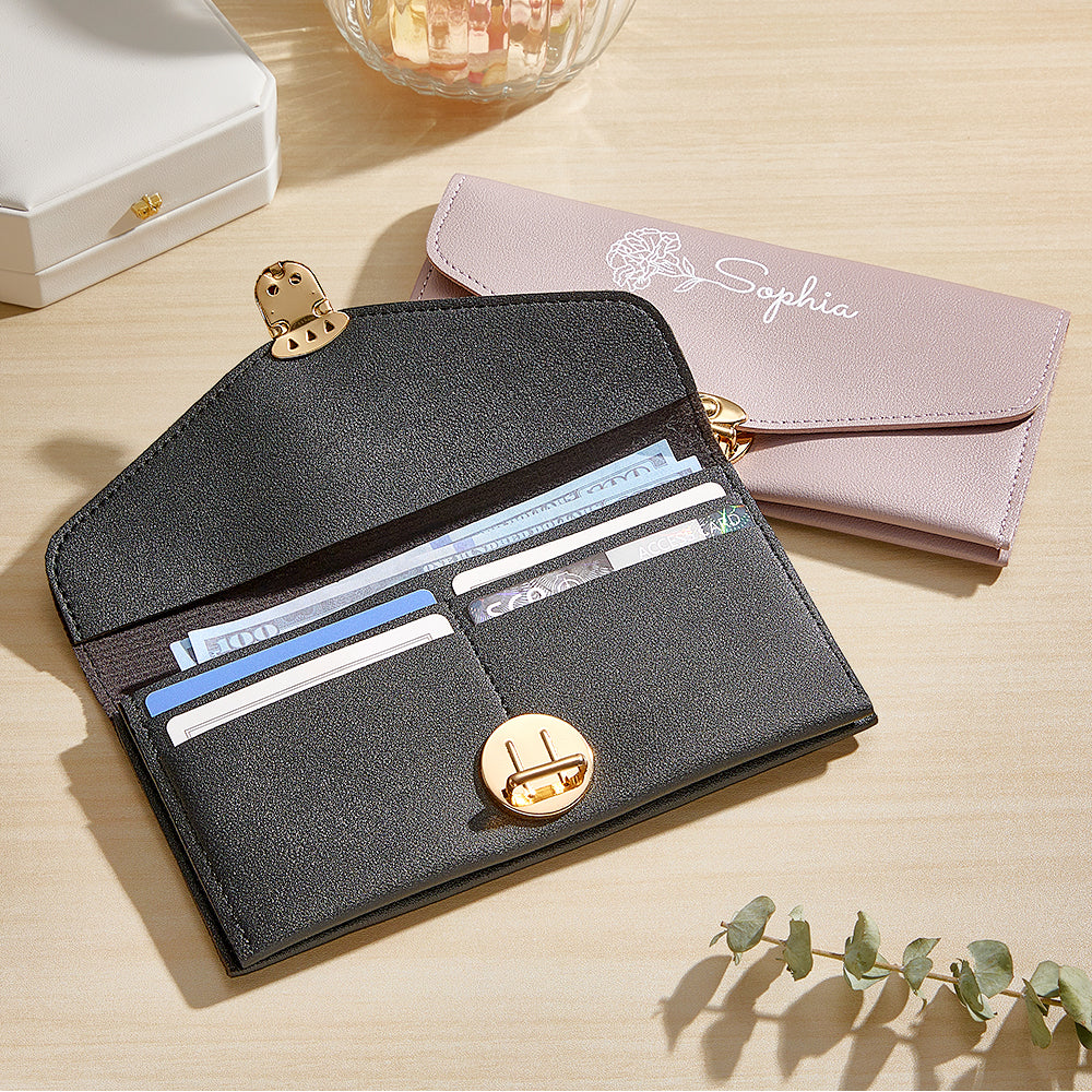 Portfel na Dzień Babci - prezent dla babci z imieniem i kwiatem urodzinowym