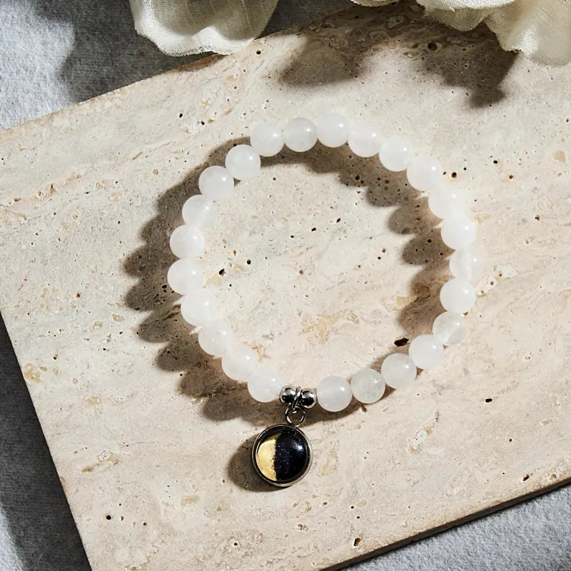 Custom Moon Phase Beads Bracelet Luminous Bracelet Gift for Her