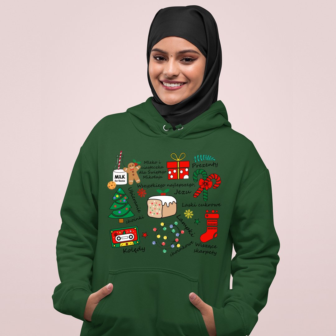 Bluza z kapturem Mleko I Ciasteczka Dla Świętego Mikołaja