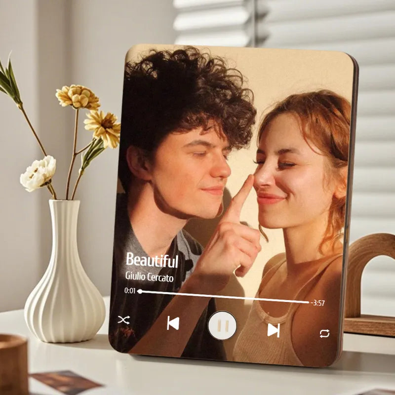 Personalizowana ramka na zdjęcia z muzyką, prezent na rocznicę ślubu