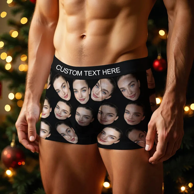 Personalizowana bokserska bielizna męska z własnym zdjęciem na prezent na Walentynki