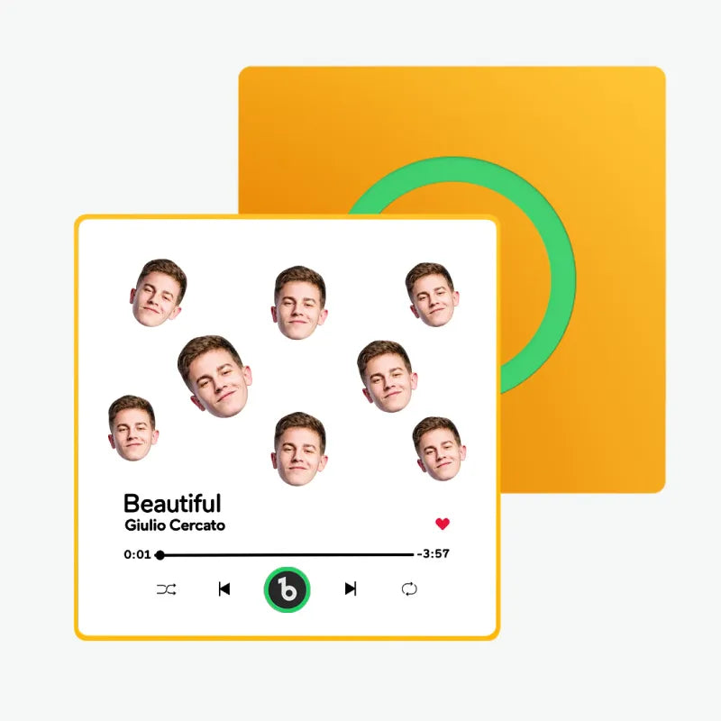 FridgeBeats Framed Custom Music Fridge Magnet Custom Face Colorful Album Fridge Magnet Music Wall Photo Sticker Gift for Couple