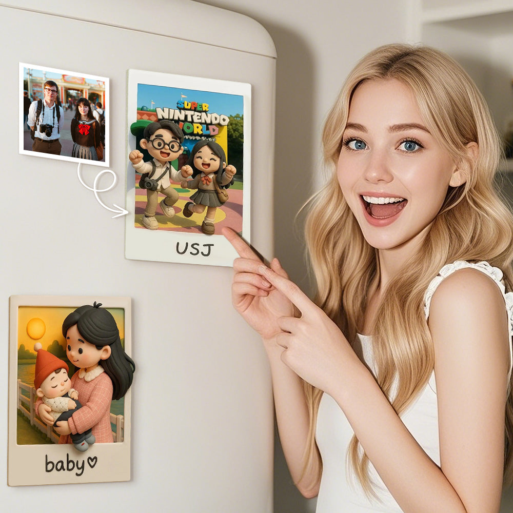 Personalizowany magnes na lodówkę 3D z tekstem na rocznicę dla pary