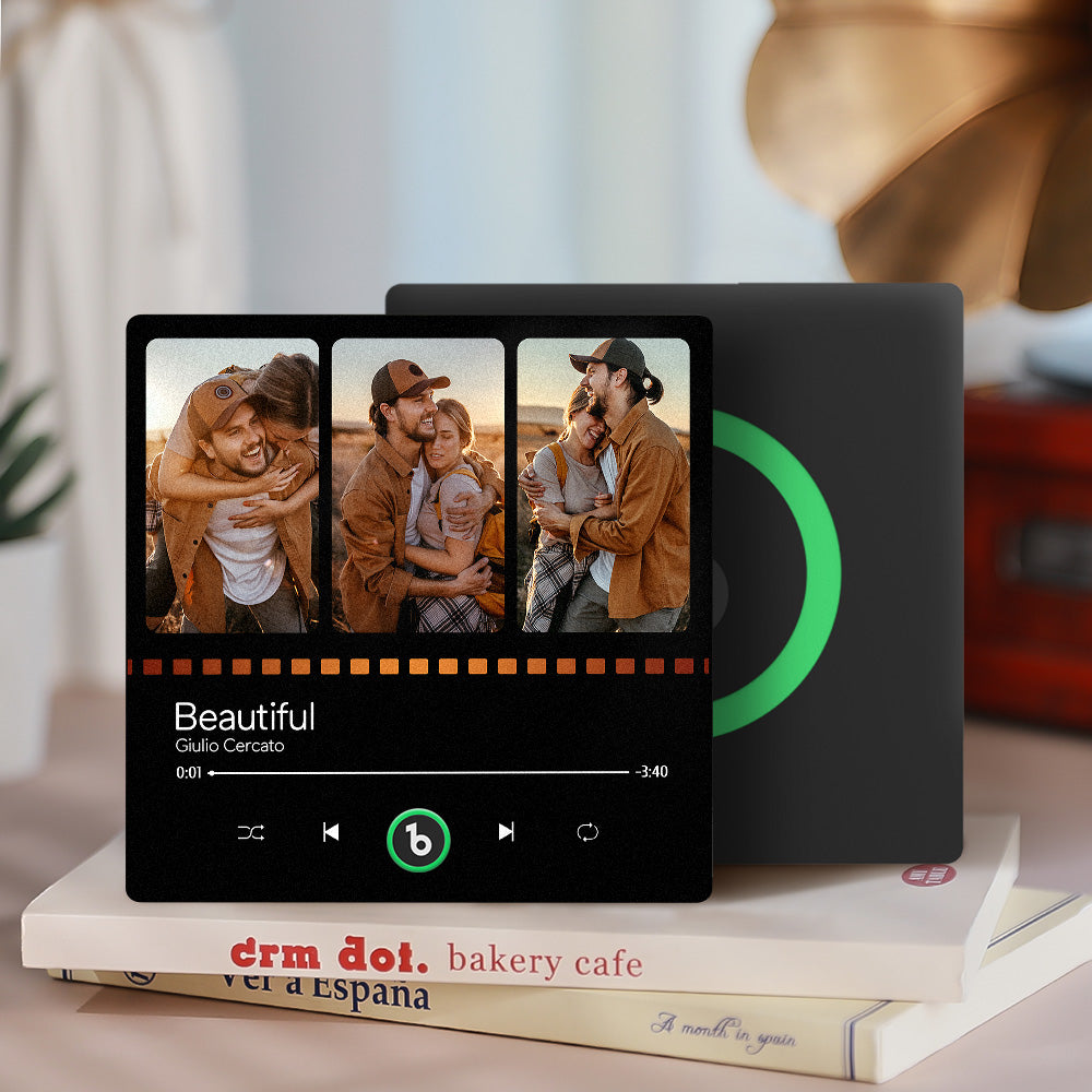 Personalizowany magnes na lodówkę z muzyką i zdjęciem