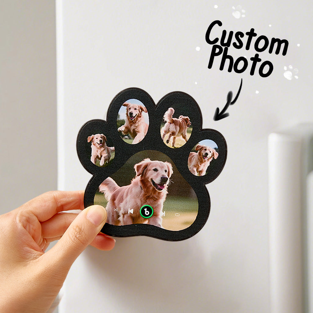 FridgeBeats Framed 4.0 Custom Music Fridge Magnet Personalized Paw Print Song Magnets That Can Play Music Anniversary Gifts Memorial Gifts
